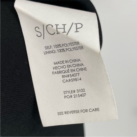 Cabi Harlequin Purple & Black Print Sheer Long Sleeve Shift Dress Small GUC - Picture 5 of 6